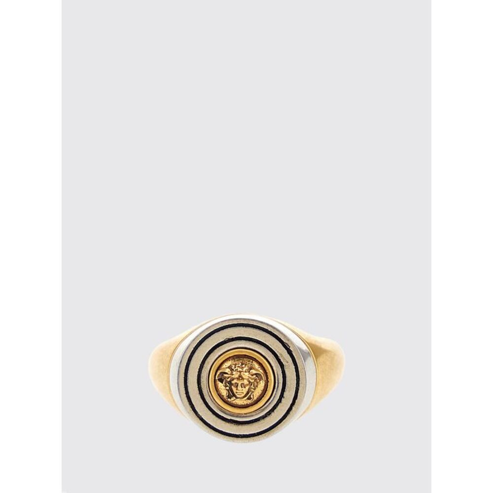 Versace Men Versace Orbit Gold-Tone Brass Ring With Iconic Medusa Head Detail